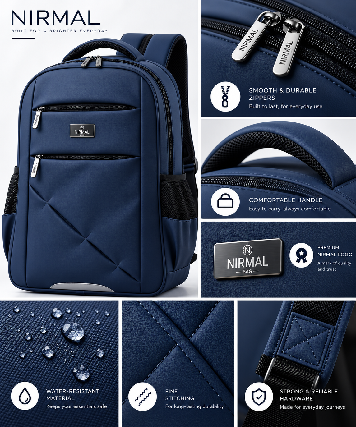 Nirmal Premium Beige Laptop Backpack