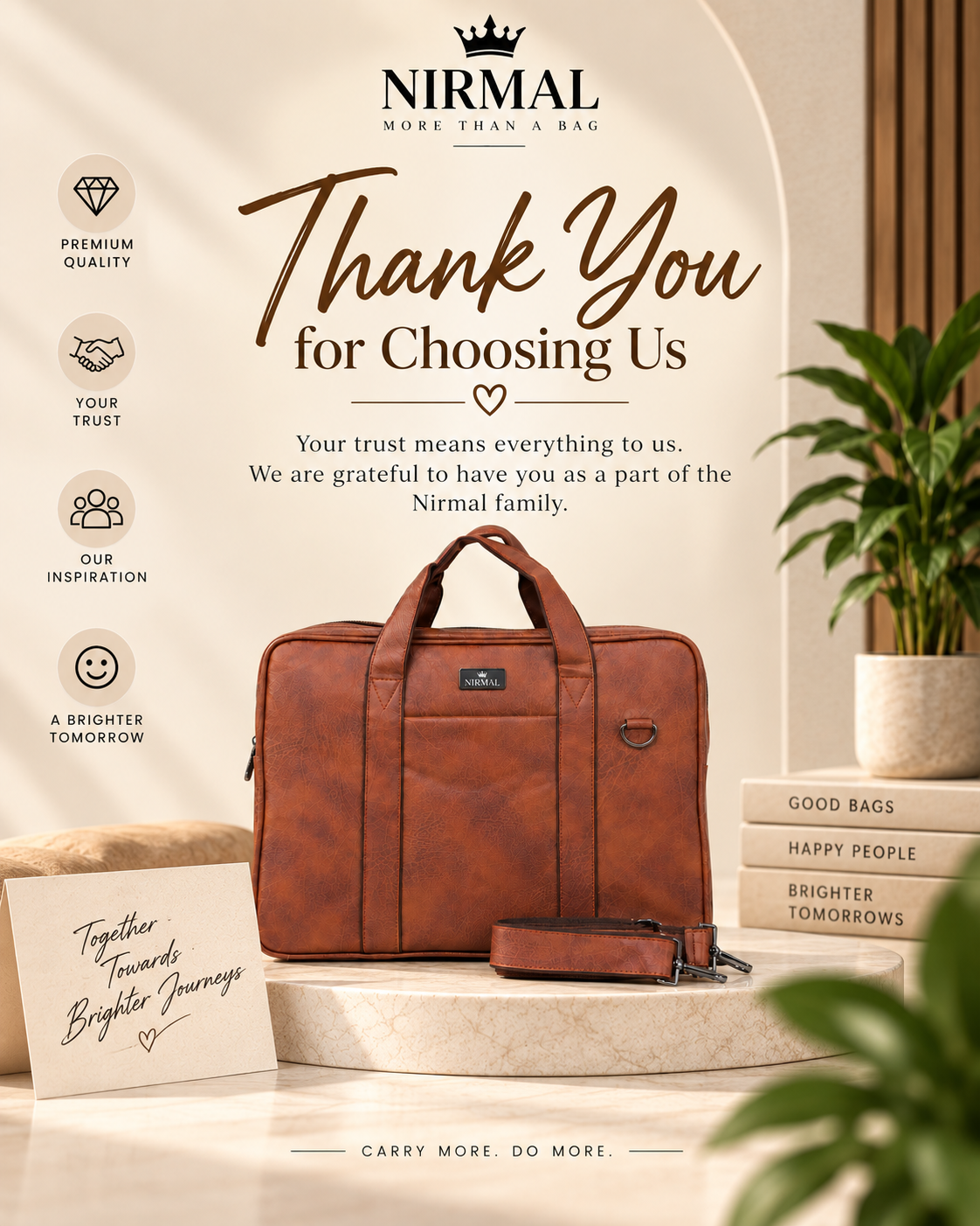 Nirmal Premium Brown Laptop Bag