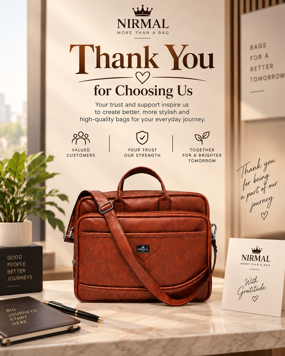 Premium Leather Laptop Messenger Bag
