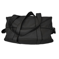 A black duffel bag