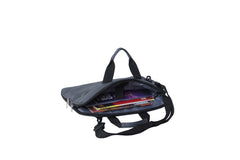 A dark grayish-blue laptop bag