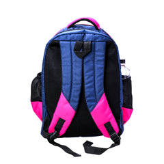 A full-bodied, medium-sized backpack is presented.
