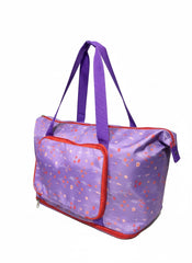 Purple Waterproof Baby Travel Tote Bag with Extra Storage