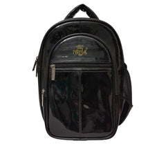 Full shot of a black backpack.