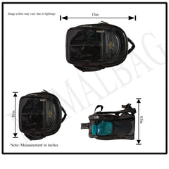 Full shot of a black backpack.