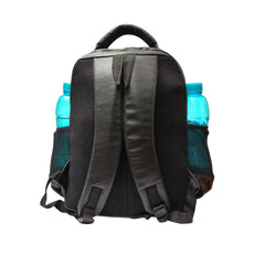 Full shot of a gray backpack.