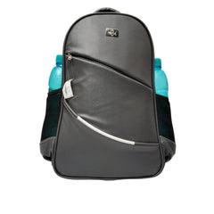 Full shot of a gray backpack.