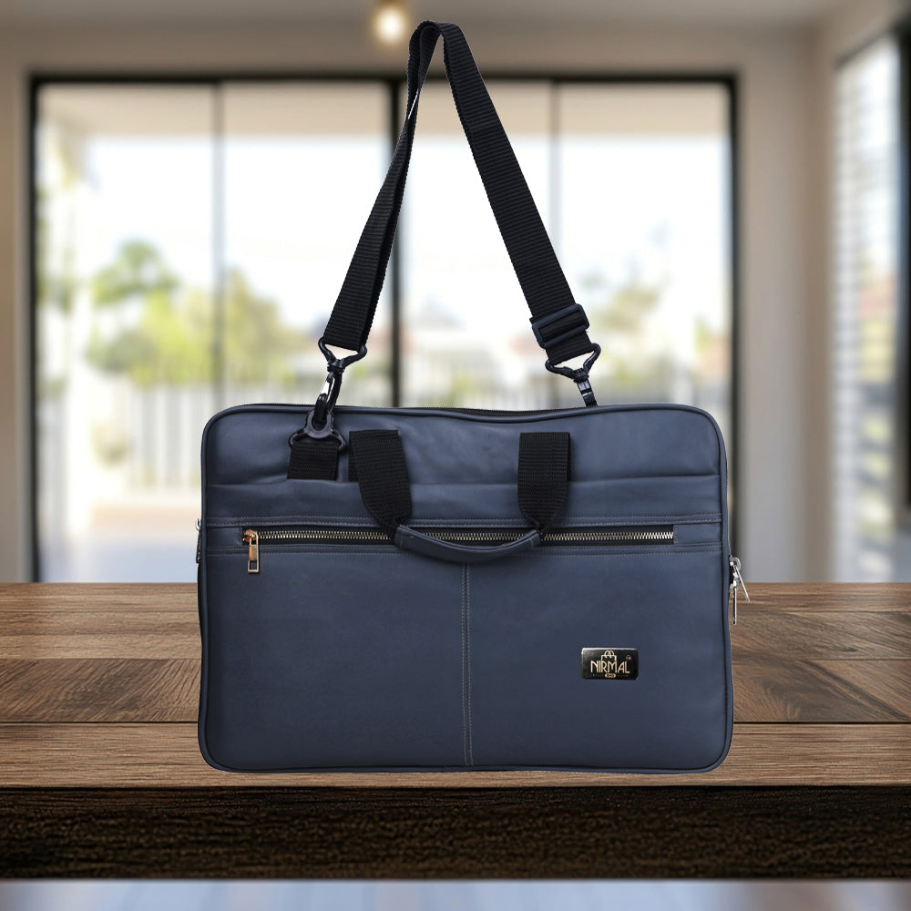 Nirmal Premium Navy Blue Laptop Messenger Bag – Stylish Office & Business Bag