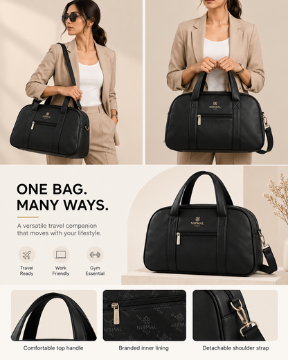 Nirmal Premium Black Travel Duffel Bag