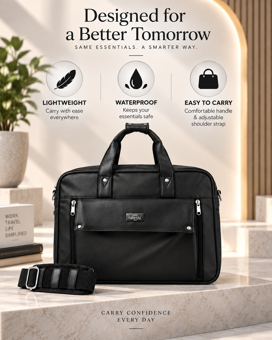 Premium Leather Laptop Briefcase