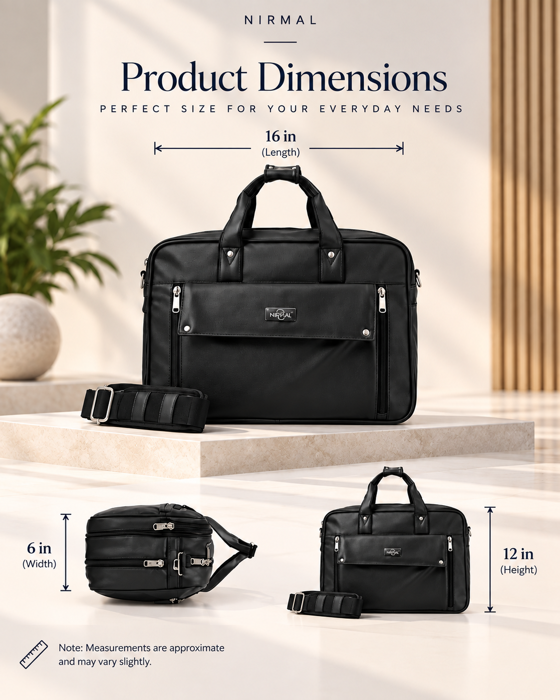 Premium Leather Laptop Briefcase