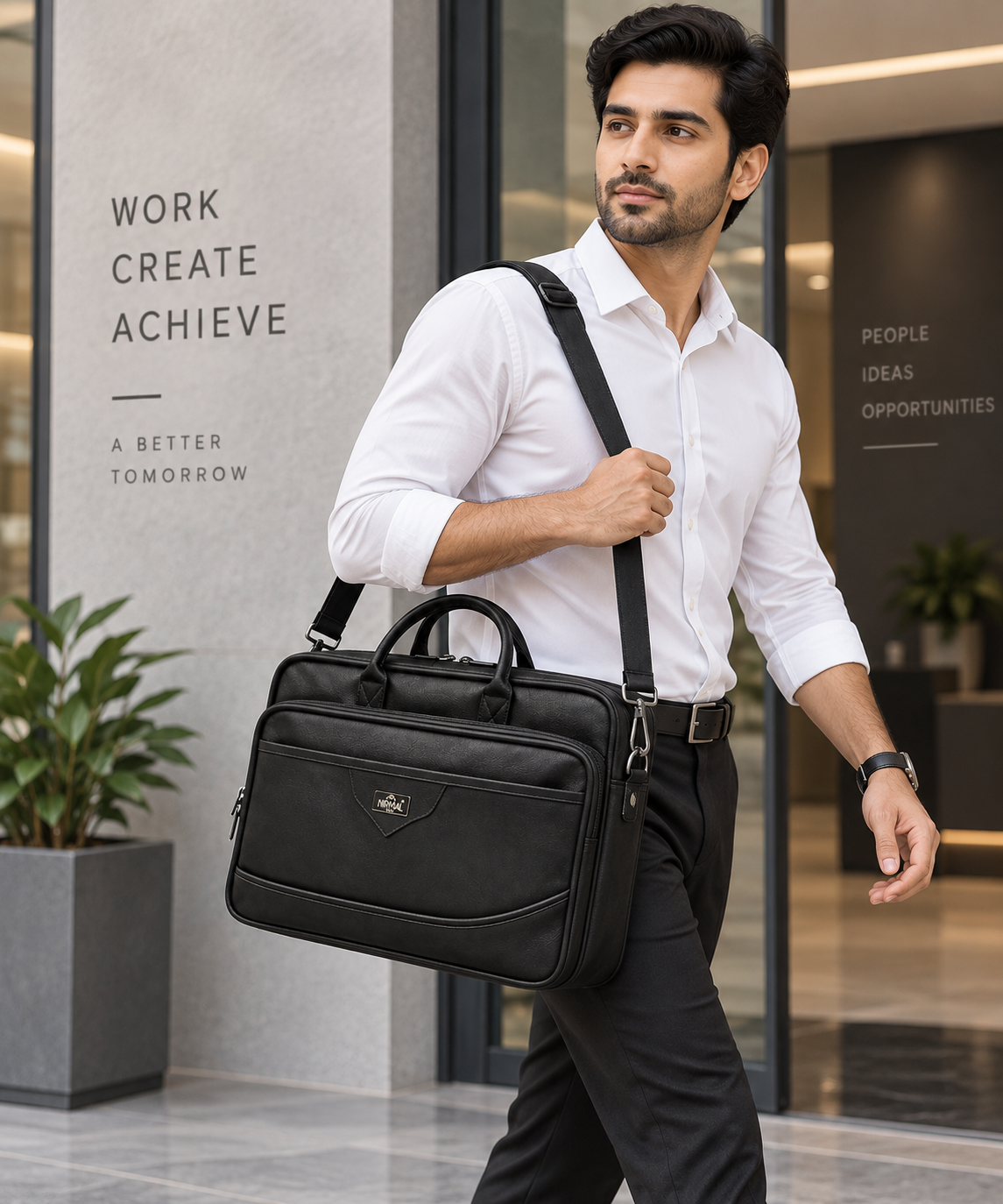 Nirmal Premium Black Laptop Office Bag