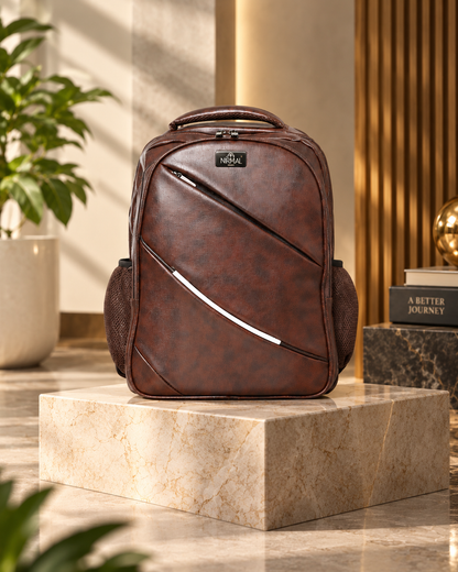 Premium Leather Laptop Backpack