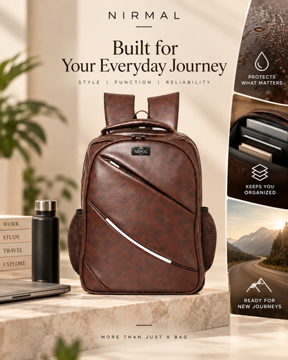 Premium Leather Laptop Backpack