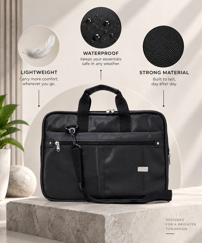 Nirmal Premium Black Laptop Office Bag