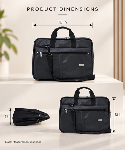 Nirmal Premium Black Laptop Office Bag
