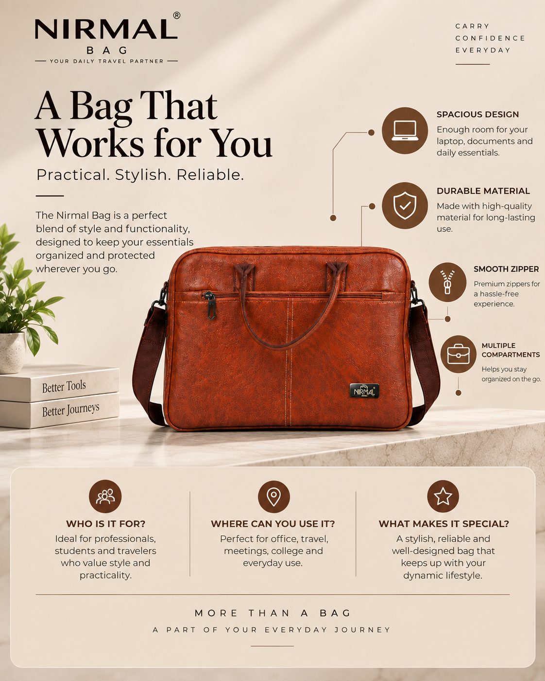 Premium Leather Office & Laptop Bag