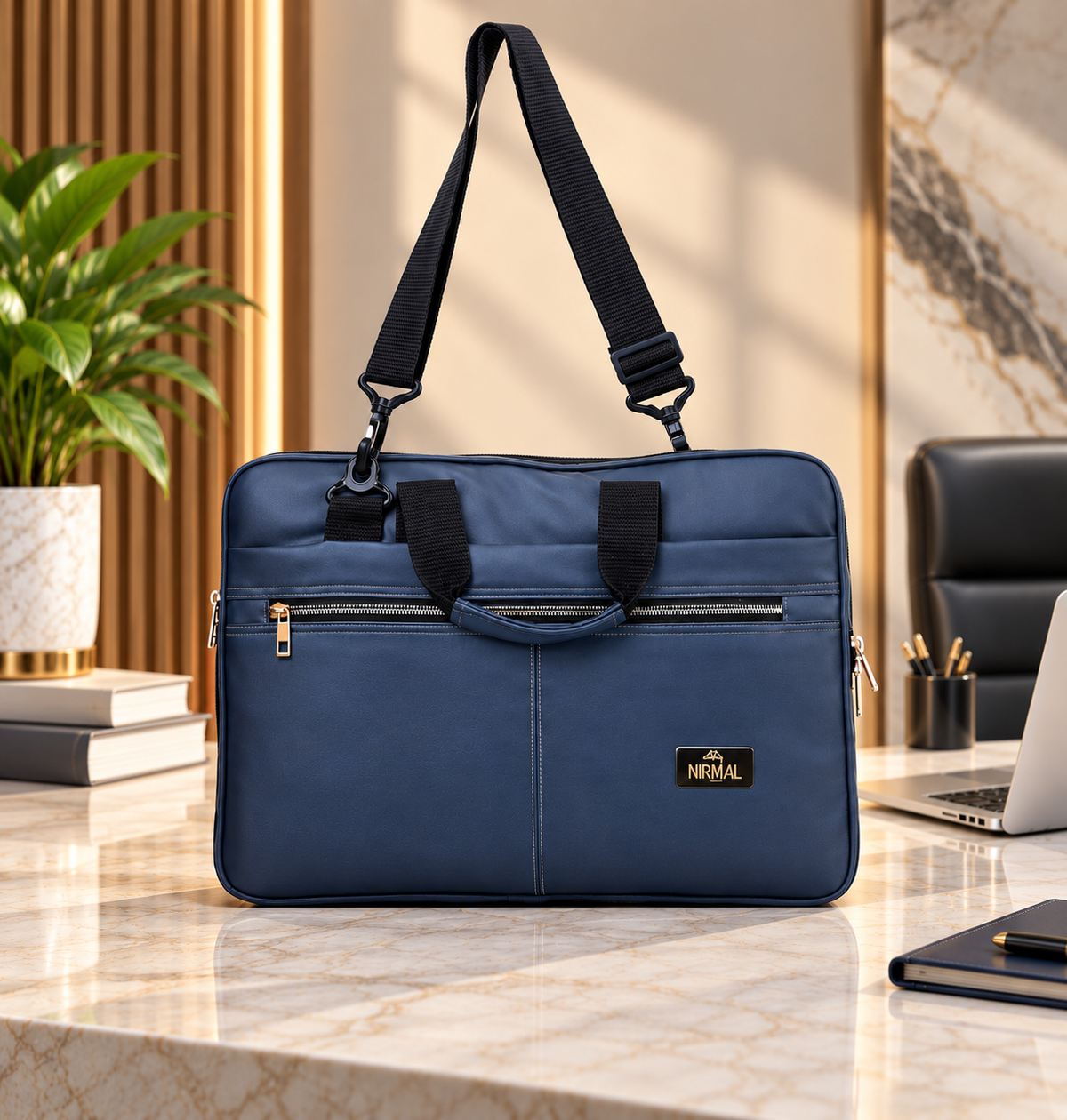 Nirmal Premium Navy Blue Laptop Bag