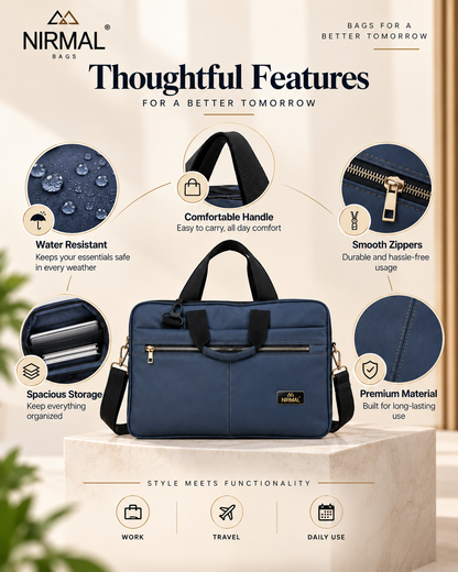 Nirmal Premium Navy Blue Laptop Bag