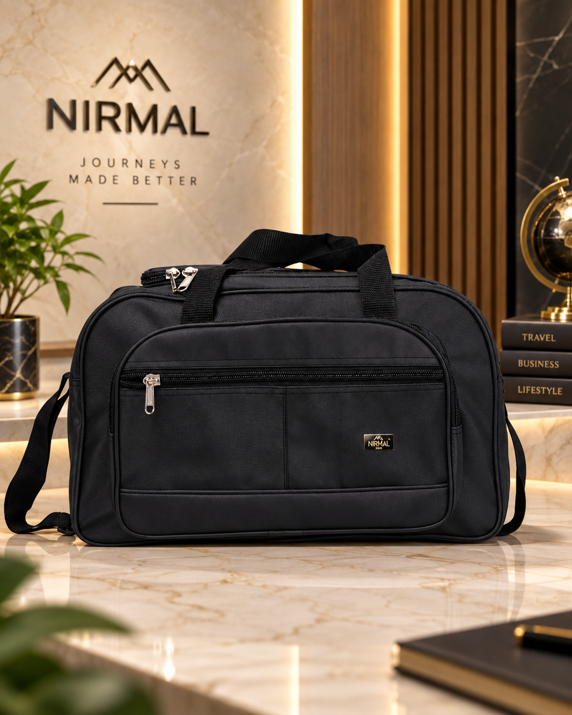 Nirmal Premium Black Travel Duffel Bag