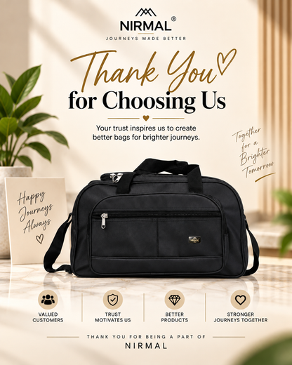 Nirmal Premium Black Travel Duffel Bag