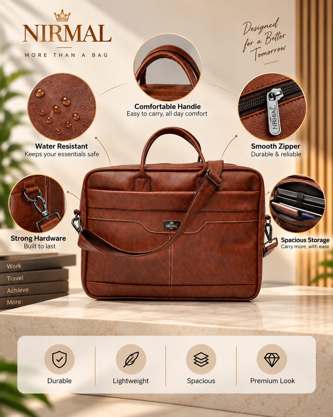 Premium Leather Office Laptop Bag