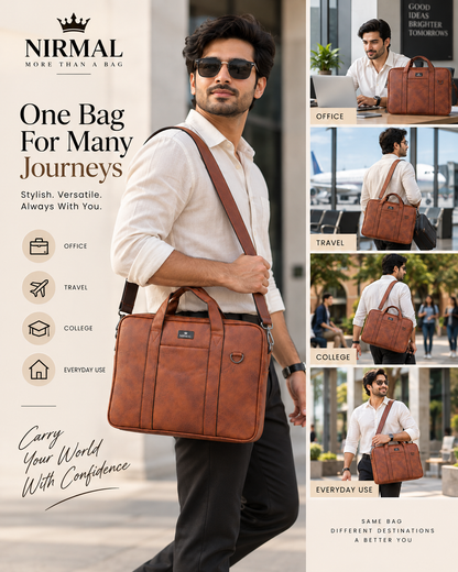 Nirmal Premium Brown Laptop Bag