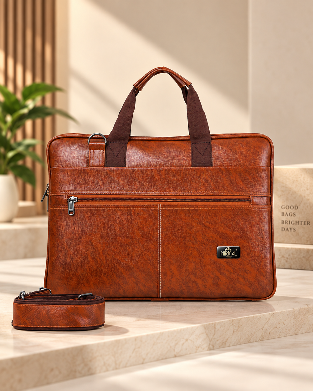Premium Leather Laptop Briefcase