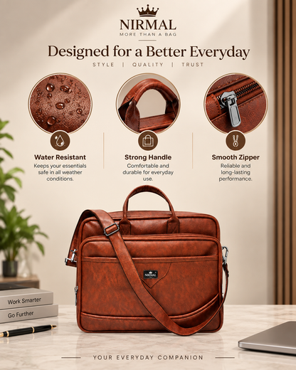 Premium Leather Laptop Messenger Bag