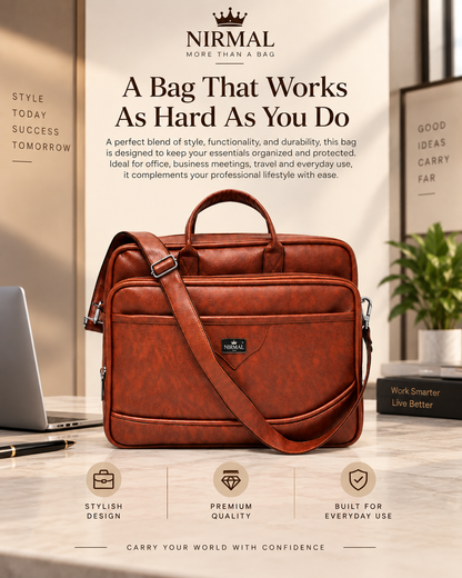 Premium Leather Laptop Messenger Bag