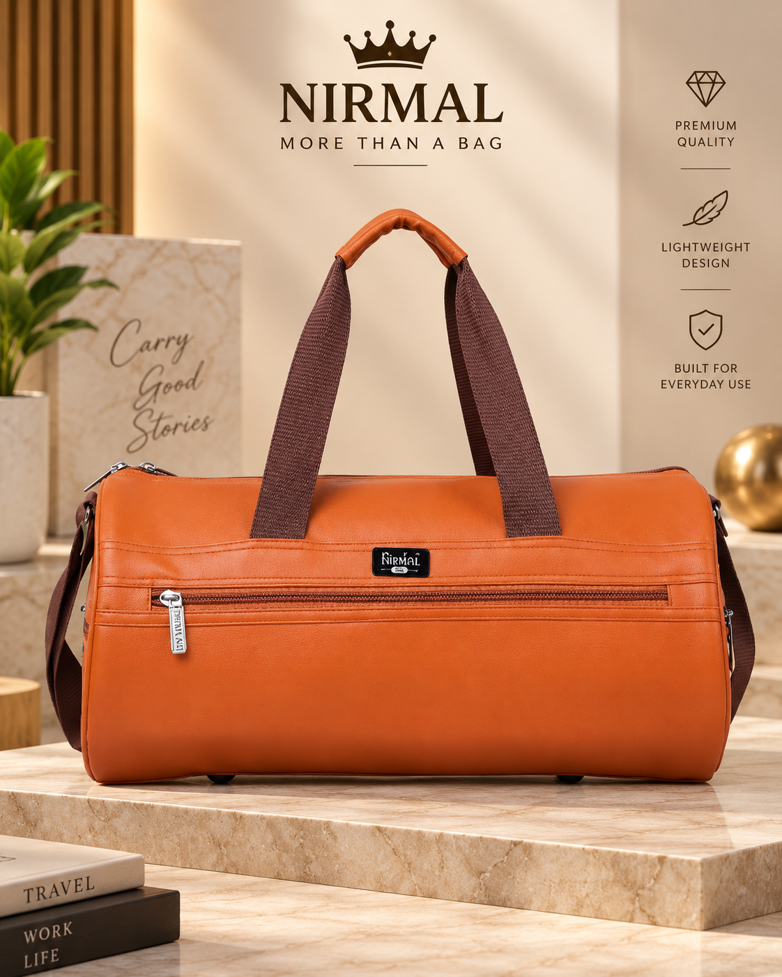 Nirmal Orange Travel Duffel Bag