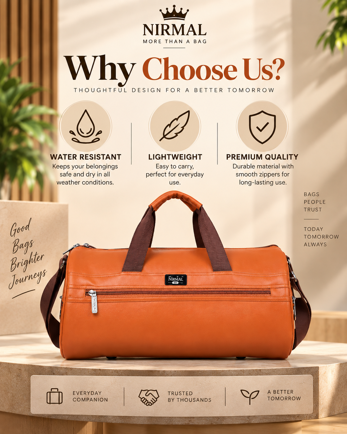 Nirmal Orange Travel Duffel Bag