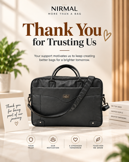 Nirmal Premium Black Laptop Office Bag