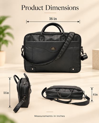 Nirmal Premium Black Laptop Office Bag