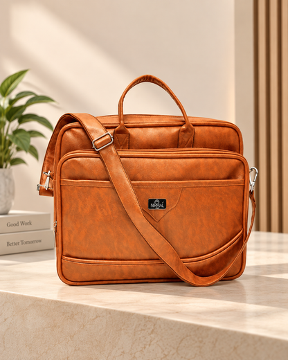 Premium Leather Laptop Messenger Bag