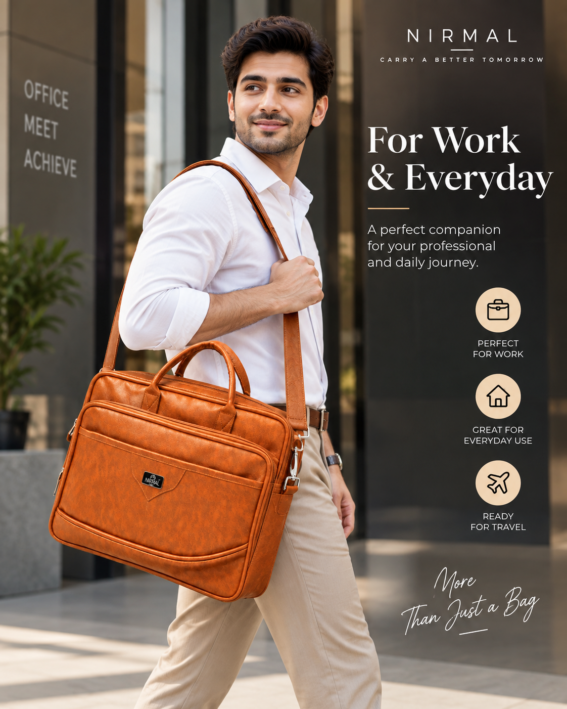 Premium Leather Laptop Messenger Bag