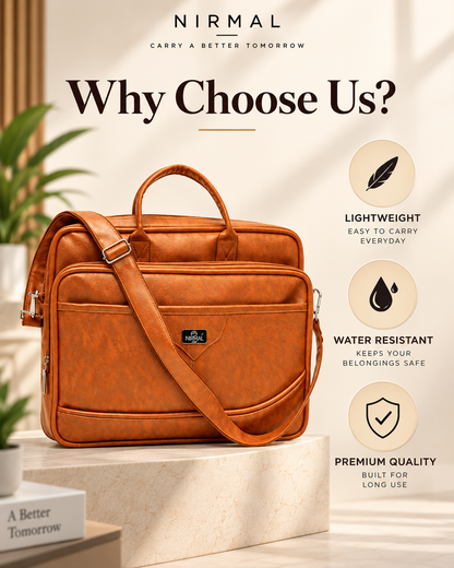 Premium Leather Laptop Messenger Bag
