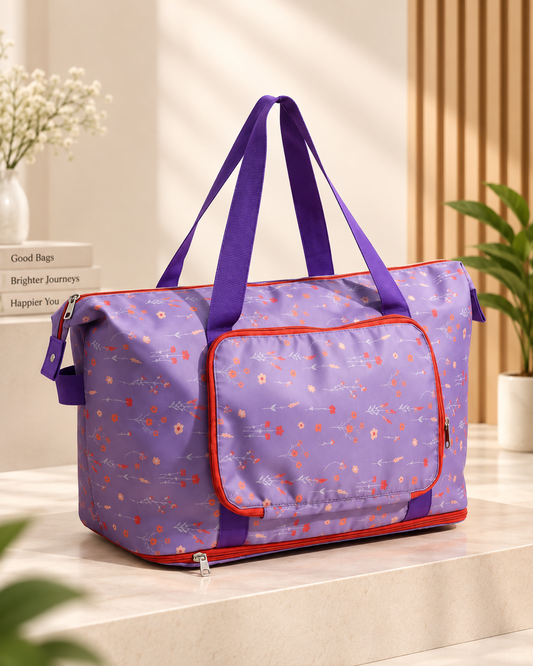 Nirmal Premium Purple Floral Travel Bag