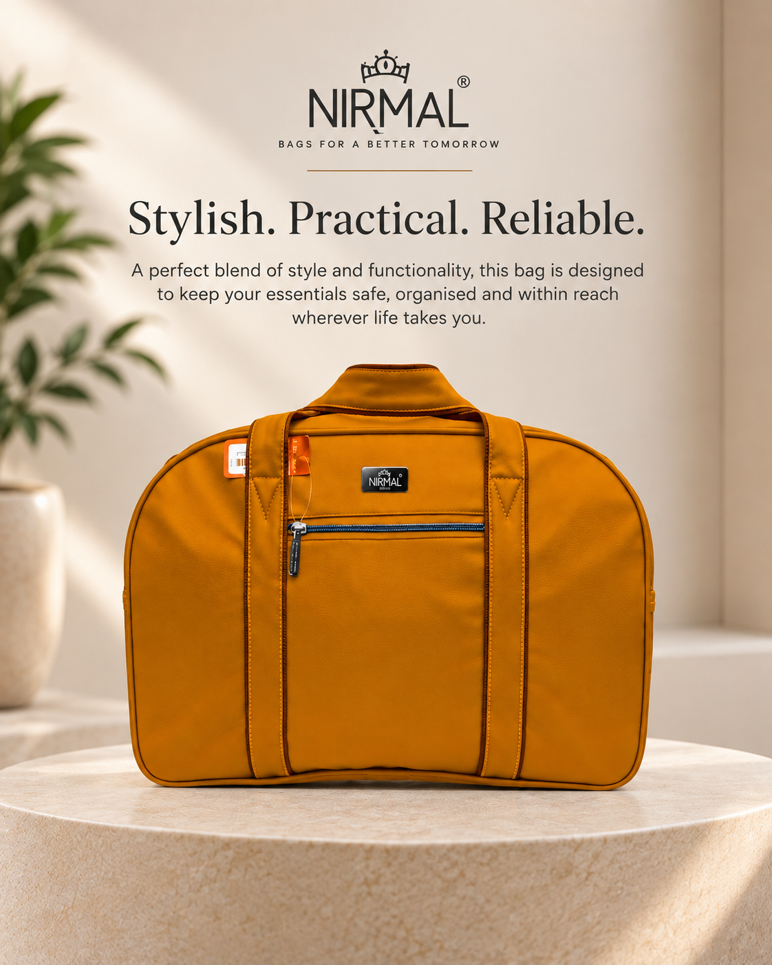Yellow Travel Bag for Men & Women