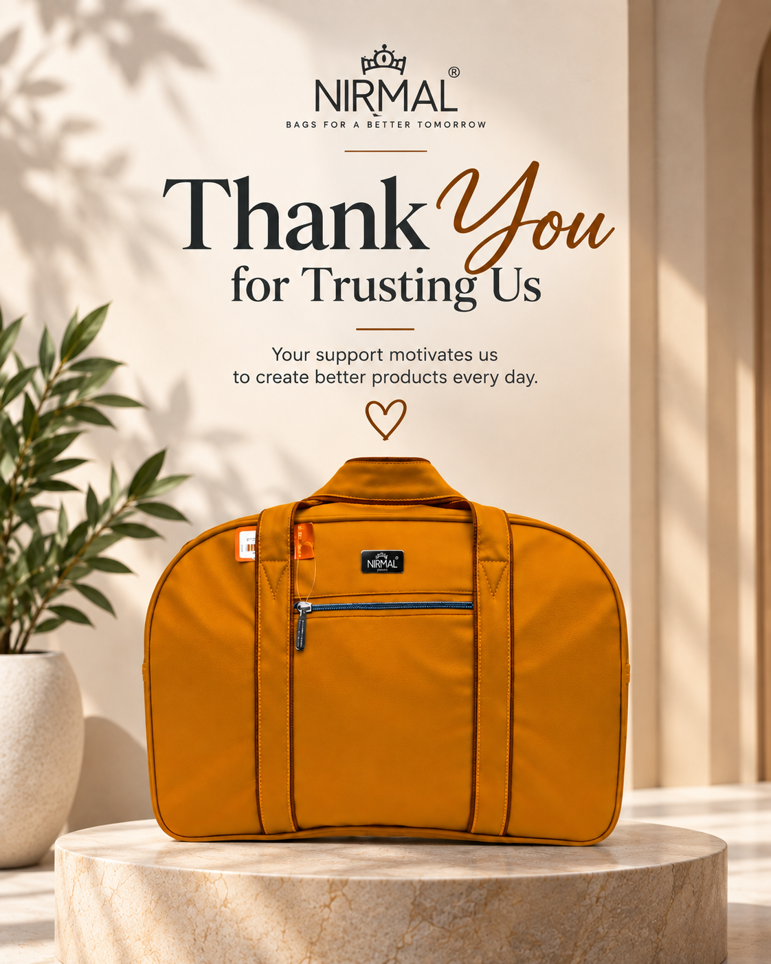 Yellow Travel Bag for Men & Women