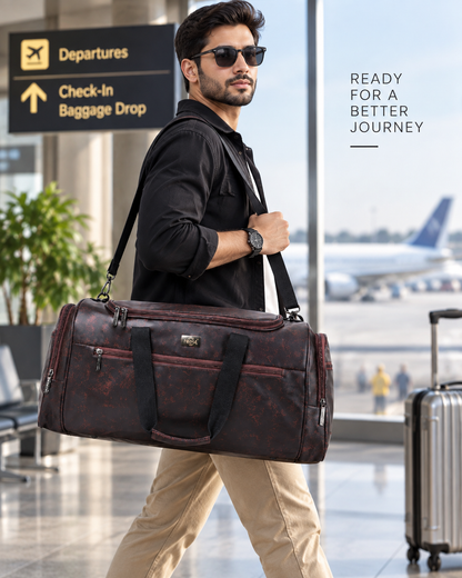Premium Maroon Travel Duffel Bag