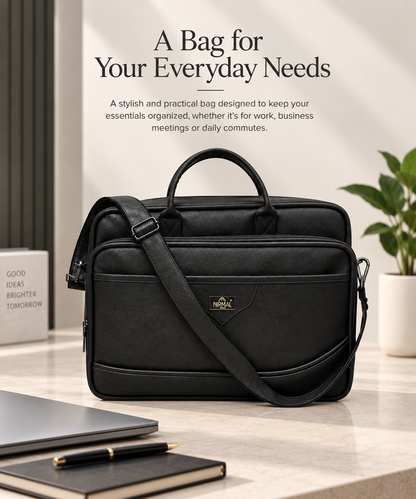 Nirmal Premium Black Laptop Office Bag