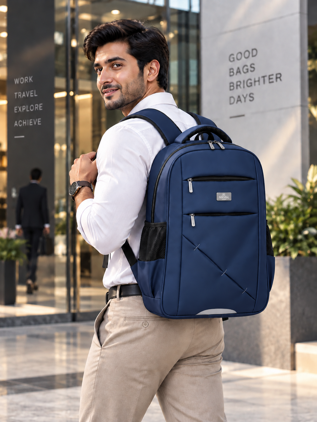 Nirmal Premium Beige Laptop Backpack