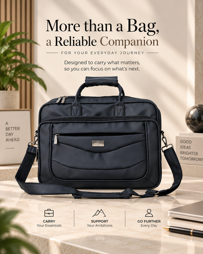 Nirmal Premium Black Laptop Office Bag