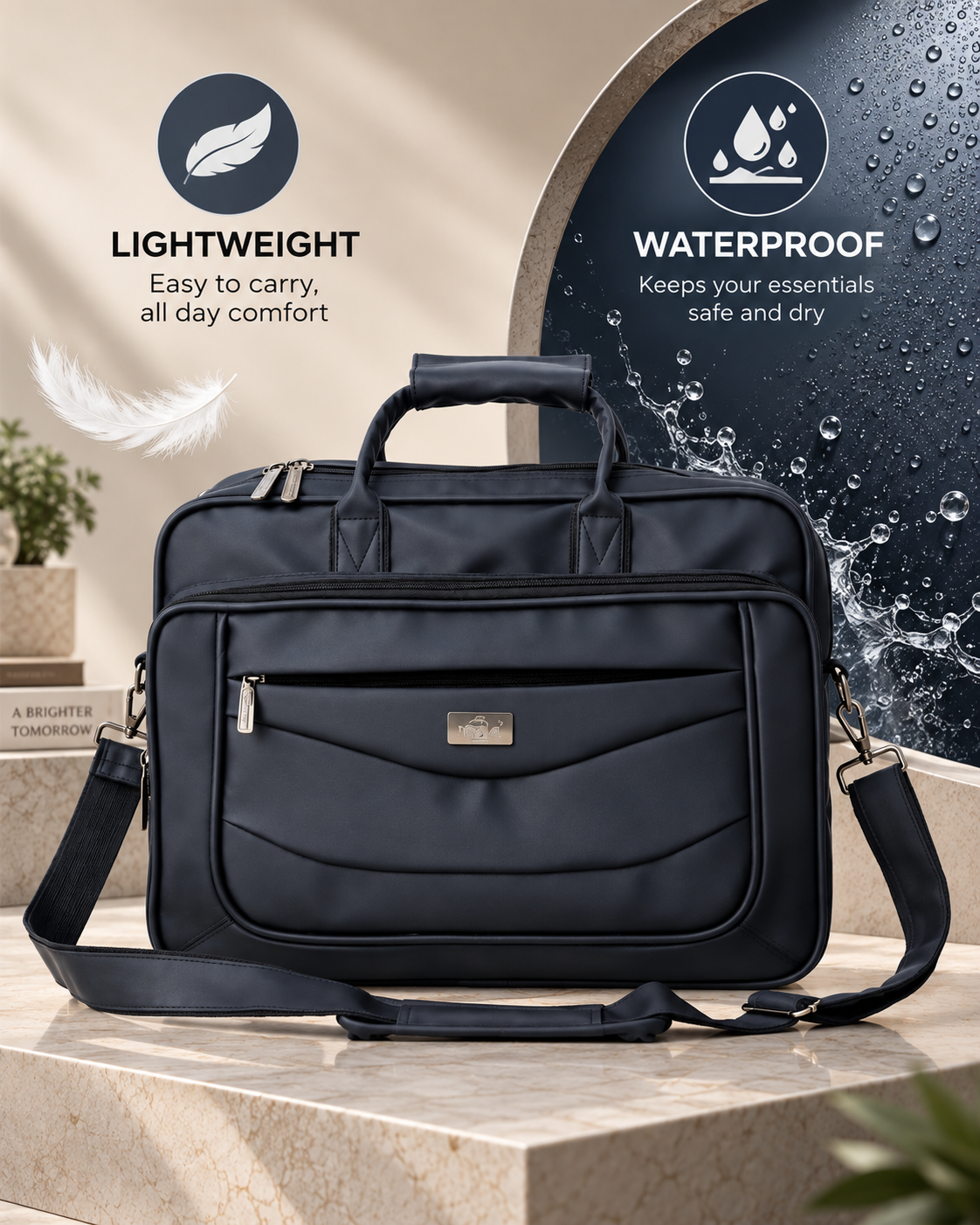 Nirmal Premium Black Laptop Office Bag