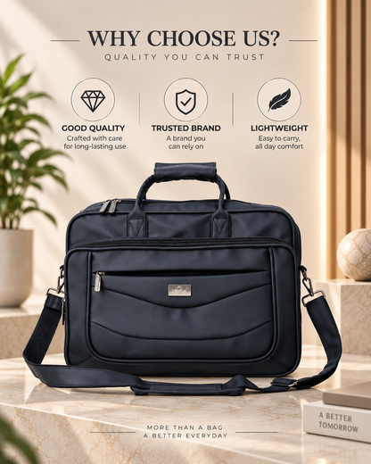 Nirmal Premium Black Laptop Office Bag