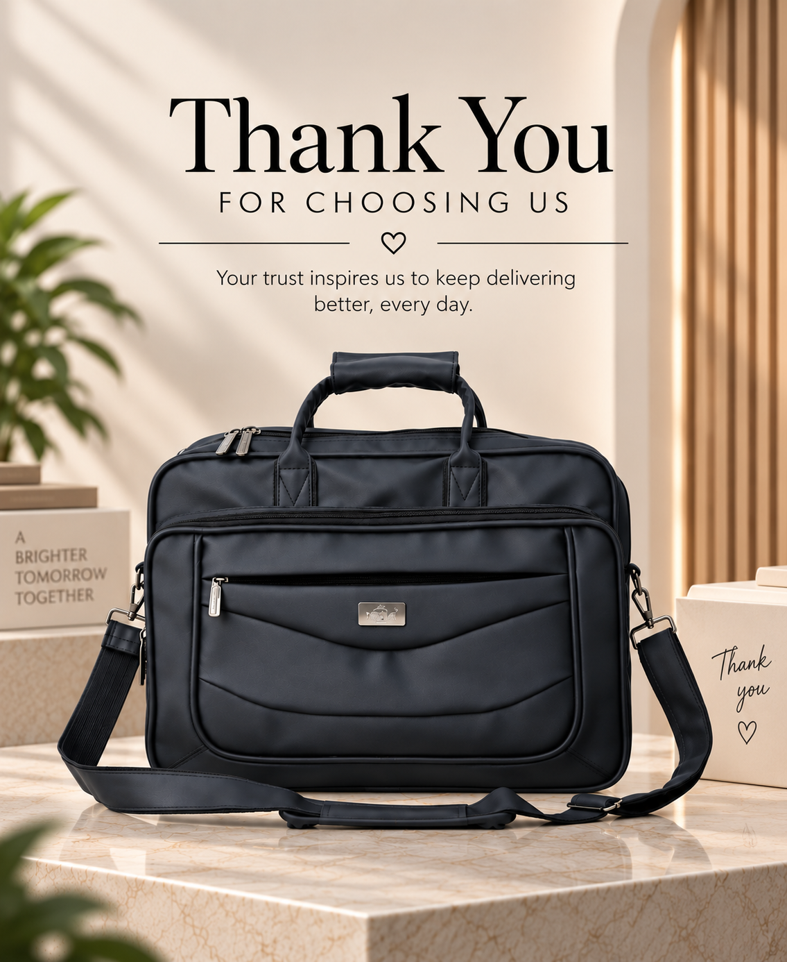 Nirmal Premium Black Laptop Office Bag