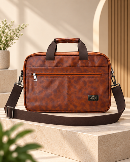 Premium Leather Laptop Messenger Bag