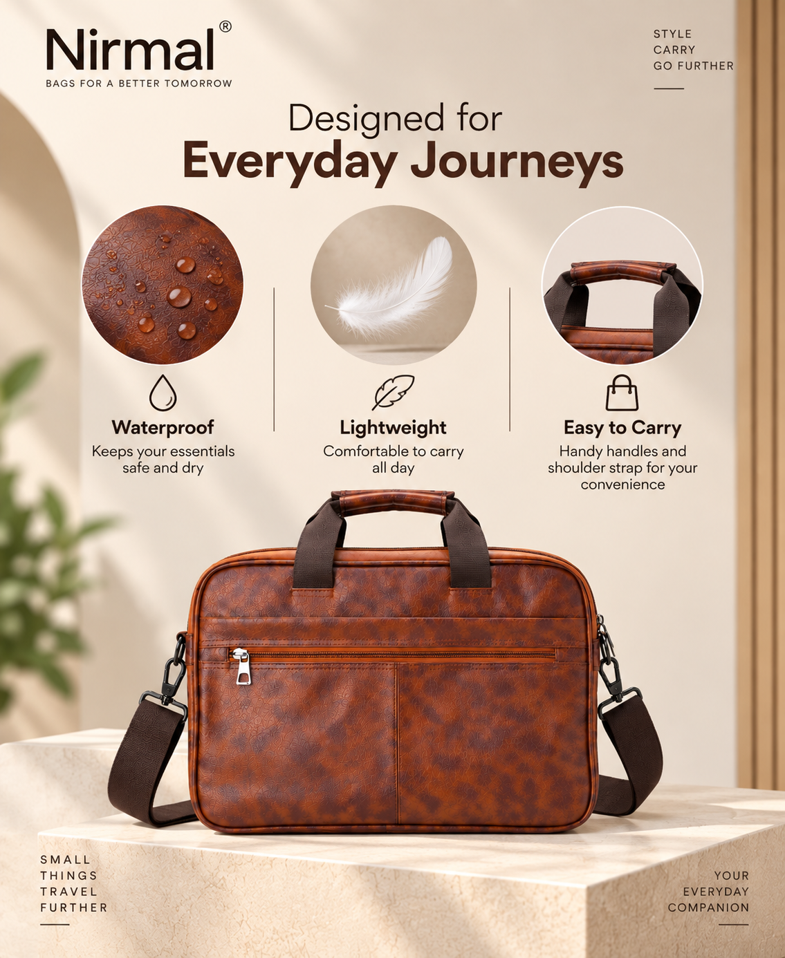 Premium Leather Laptop Messenger Bag