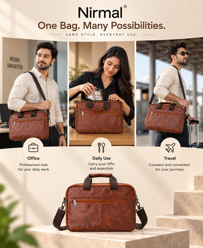 Premium Leather Laptop Messenger Bag